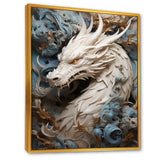 Epic Blue And Grey Dragon Odyssey - Dragons Large Canvas Wall Art