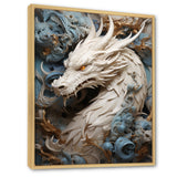 Epic Blue And Grey Dragon Odyssey - Dragons Large Canvas Wall Art