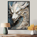 Epic Blue And Grey Dragon Odyssey I - Abstract Canvas Wall Art