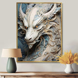 Epic Blue And Grey Dragon Odyssey I - Abstract Canvas Wall Art