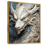 Epic Blue And Grey Dragon Odyssey I - Abstract Canvas Wall Art