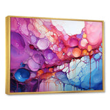 Symphony Purple And Blue Drip Painting - Abstract Canvas Wall Art