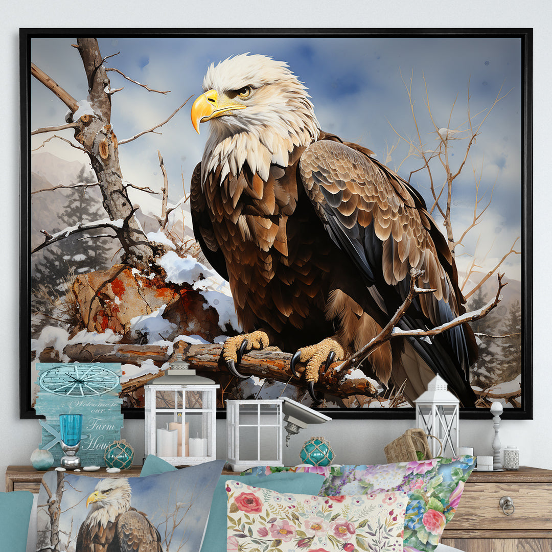 Brown Resilient Bold Eagle - Eagle Bedroom Wall Art
