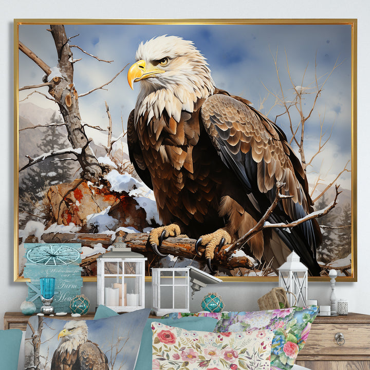 Brown Resilient Bold Eagle - Eagle Bedroom Wall Art