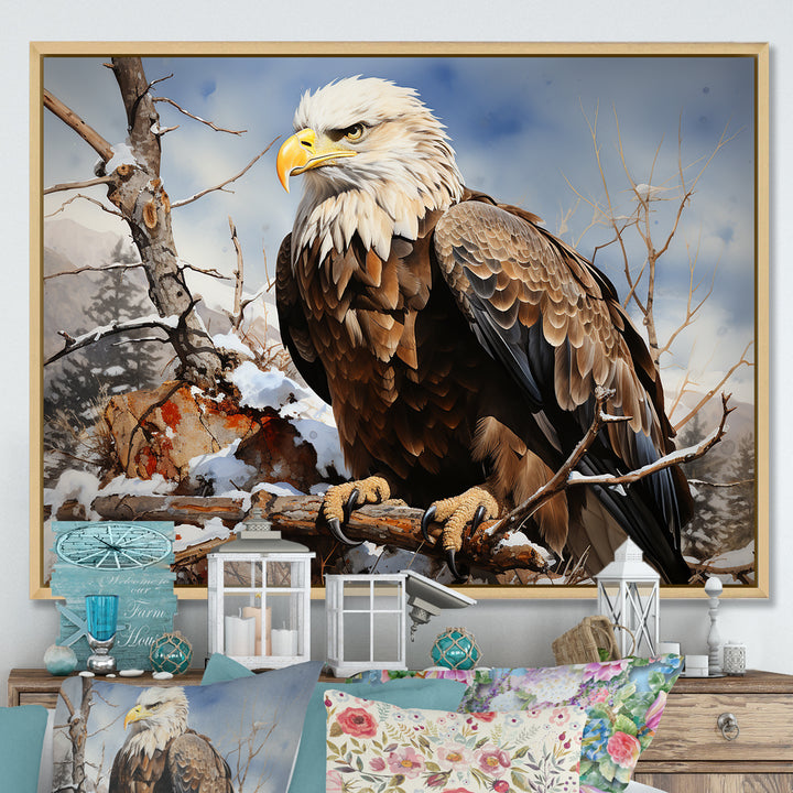 Brown Resilient Bold Eagle - Eagle Bedroom Wall Art