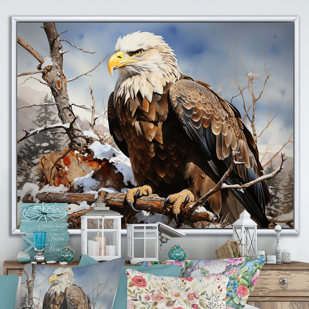 Brown Resilient Bold Eagle - Eagle Bedroom Wall Art