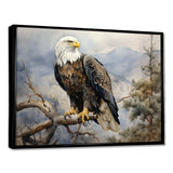 Bold Eagle Noble Perch - Animals Canvas Wall Art