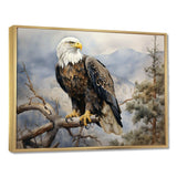 Bold Eagle Noble Perch - Animals Canvas Wall Art