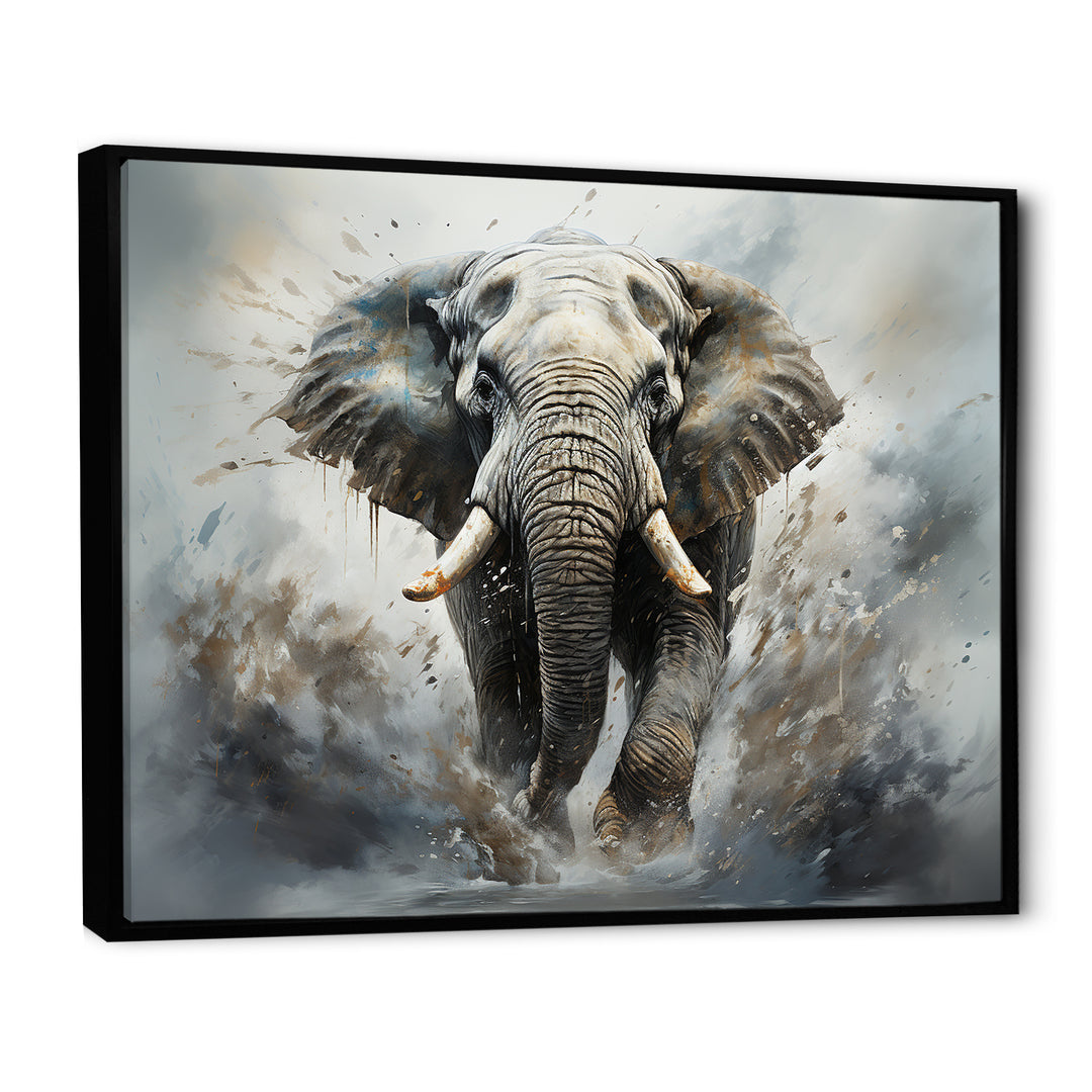 Elephant Symphony Stampede - Gray Elephant Wall Art