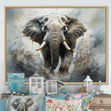 Elephant Symphony Stampede - Gray Elephant Wall Art