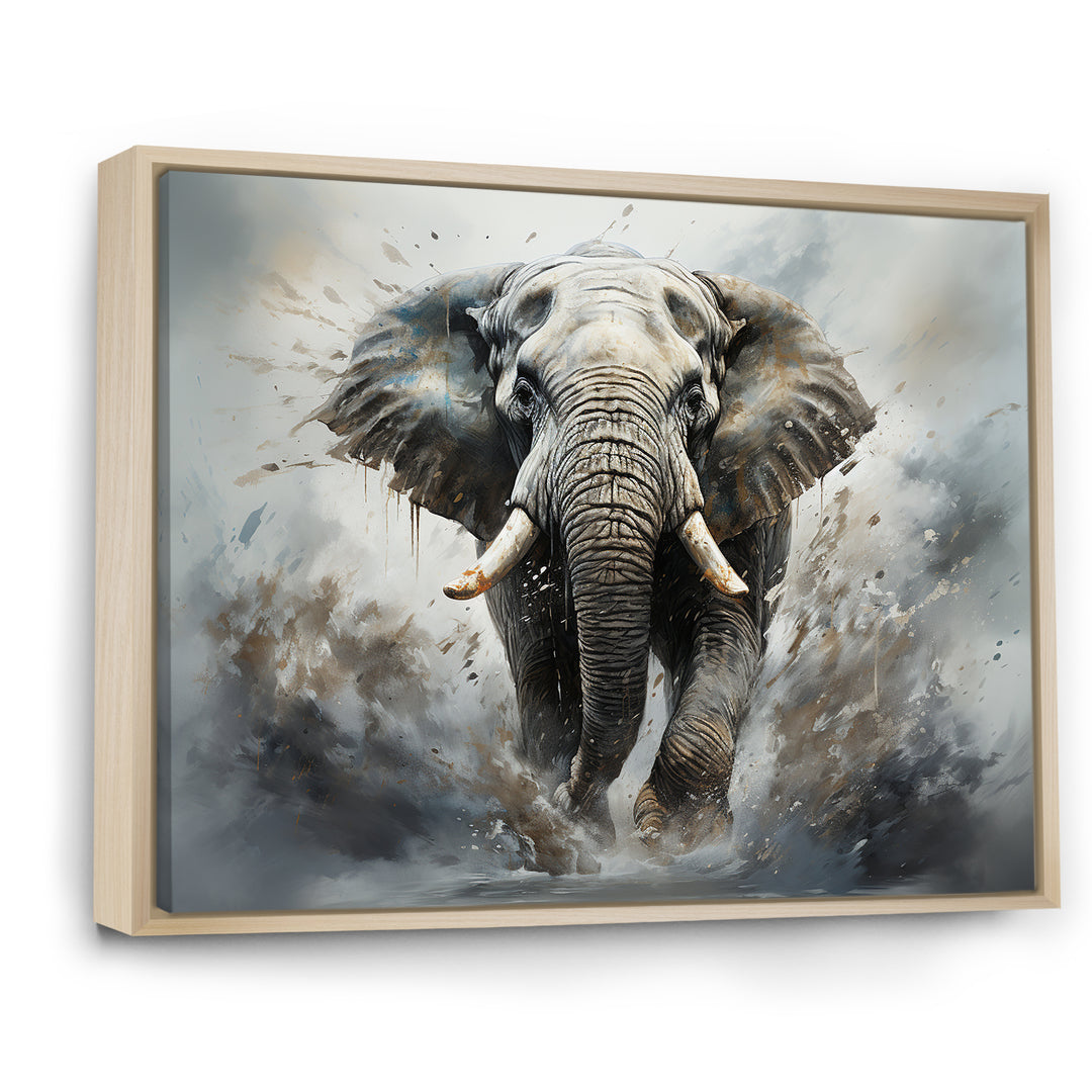 Elephant Symphony Stampede - Gray Elephant Wall Art