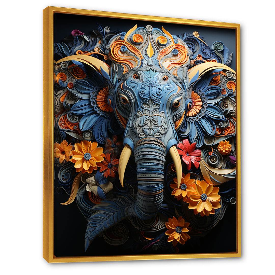 Abstract Elephant Dreamscape Portrait - Elephant Framed Canvas Art