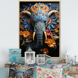 Abstract Elephant Dreamscape Portrait - Elephant Framed Canvas Art