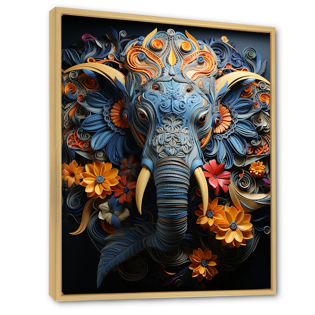 Abstract Elephant Dreamscape Portrait - Elephant Framed Canvas Art
