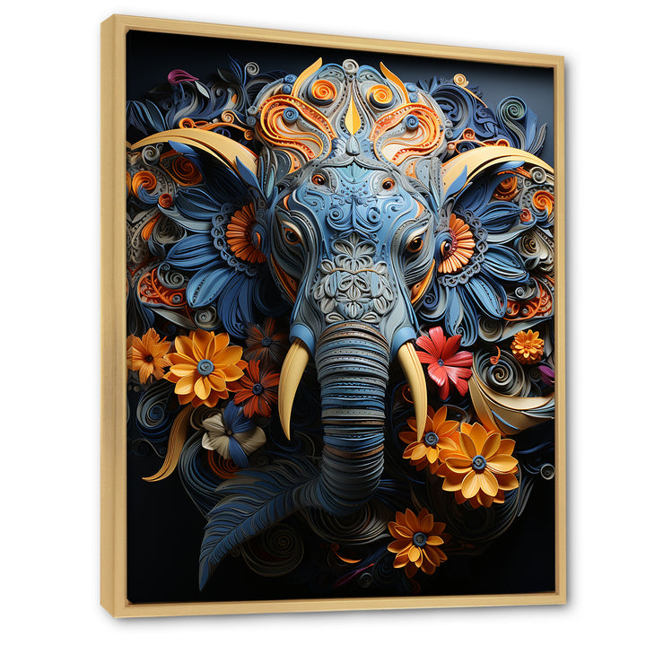 Abstract Elephant Dreamscape Portrait - Elephant Framed Canvas Art