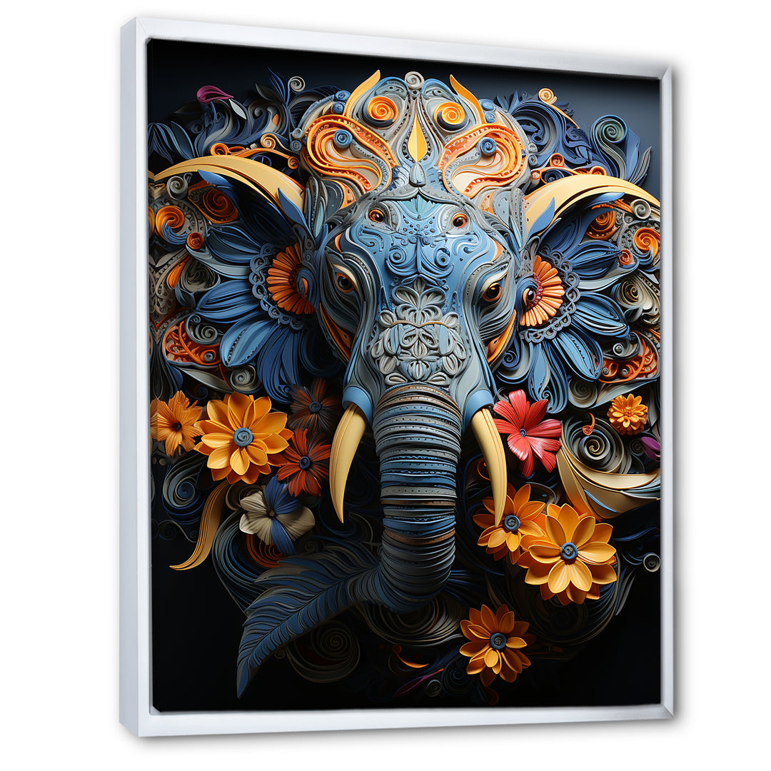 Abstract Elephant Dreamscape Portrait - Elephant Framed Canvas Art