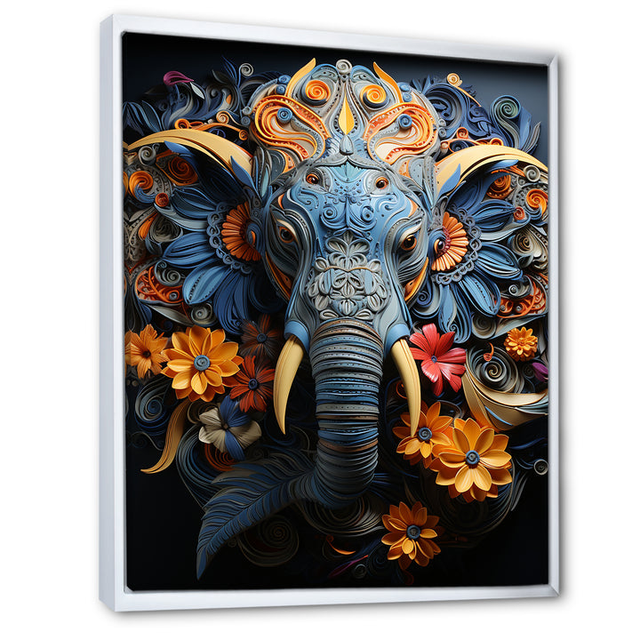 Abstract Elephant Dreamscape Portrait - Elephant Framed Canvas Art