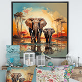 Graceful African Elephants In Motion - Elephant Home Decor Art