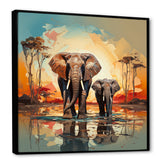Graceful African Elephants In Motion - Elephant Home Decor Art