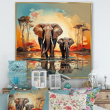 Graceful African Elephants In Motion - Elephant Home Decor Art