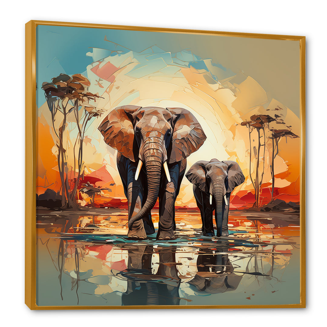 Graceful African Elephants In Motion - Elephant Home Decor Art
