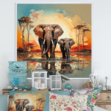 Graceful African Elephants In Motion - Elephant Home Decor Art