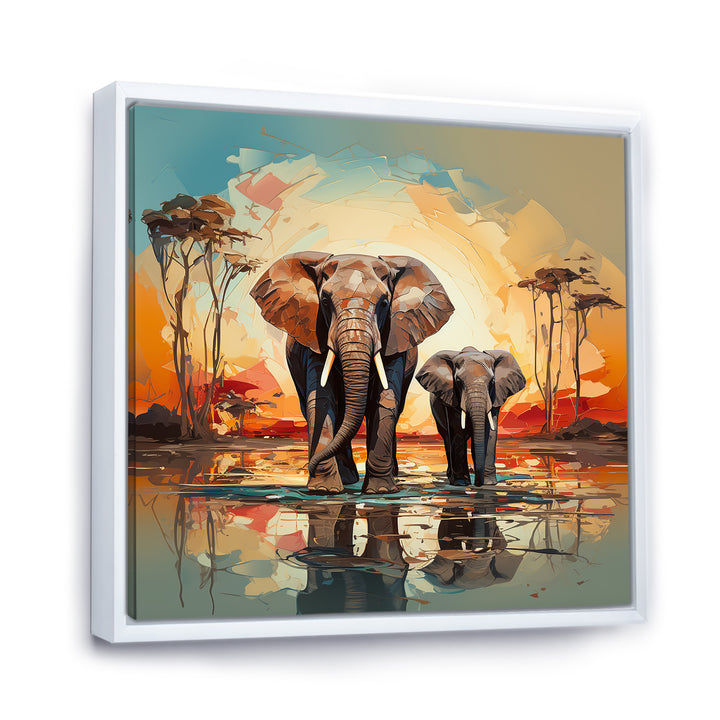 Graceful African Elephants In Motion - Elephant Home Decor Art