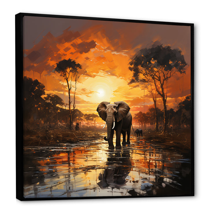 Graceful African Elephant In Motion - Elephant Wall Decor