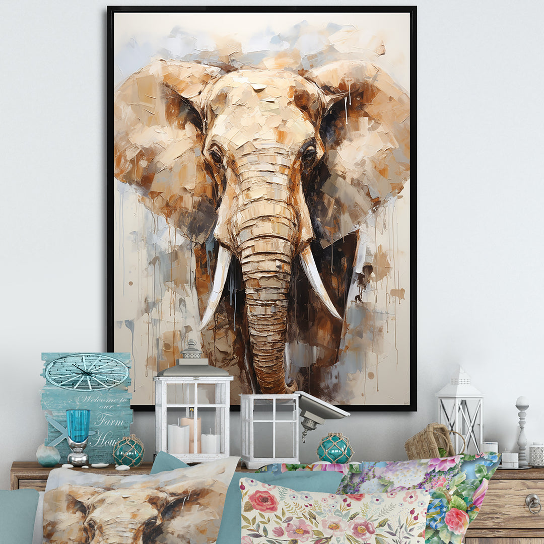 Tusked Elephant Portrait - Elephant Wall Art Prints