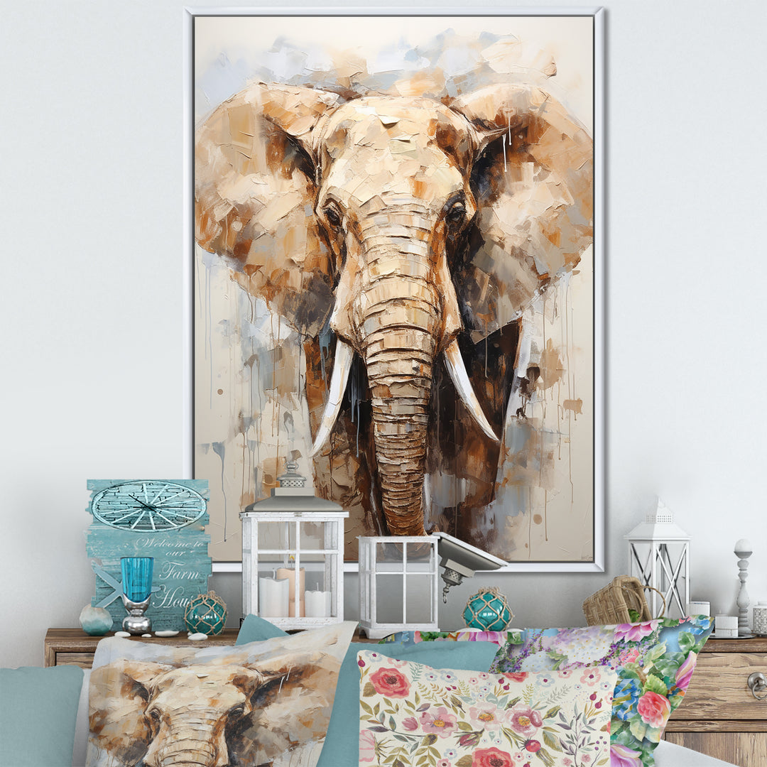 Tusked Elephant Portrait - Elephant Wall Art Prints