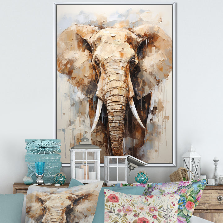 Tusked Elephant Portrait - Elephant Wall Art Prints