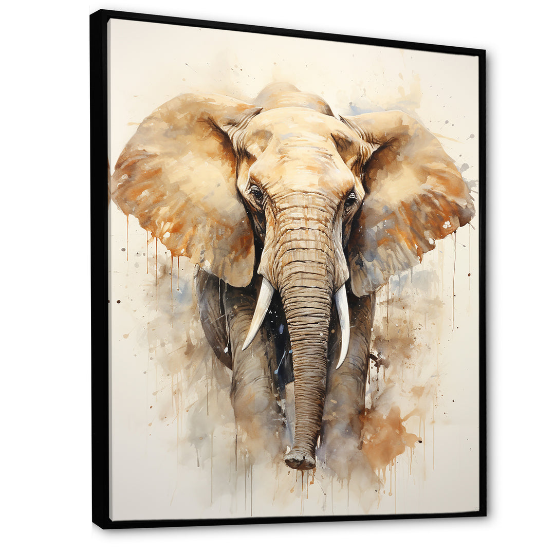 Gentle Elephant Giants - Beige Elephant Wall Art