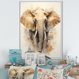 Gentle Elephant Giants - Beige Elephant Wall Art