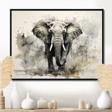 Elegant Elephant In Motion - Elephant Large Canvas Wall Art