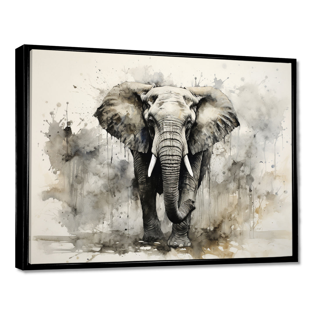 Elegant Elephant In Motion - Elephant Large Canvas Wall Art