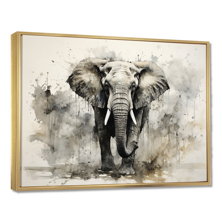 Elegant Elephant In Motion - Elephant Large Canvas Wall Art