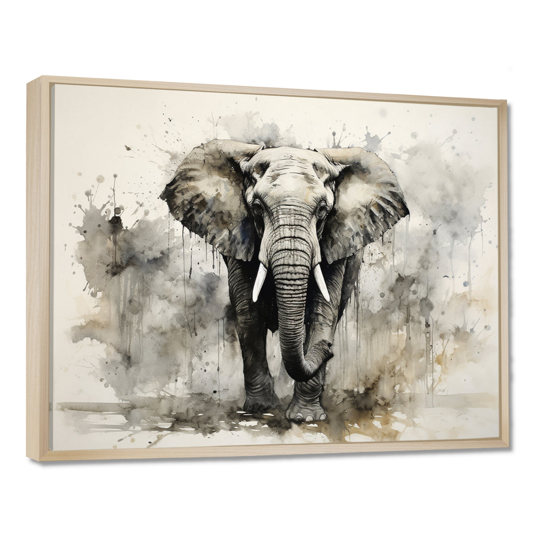 Elegant Elephant In Motion - Elephant Large Canvas Wall Art