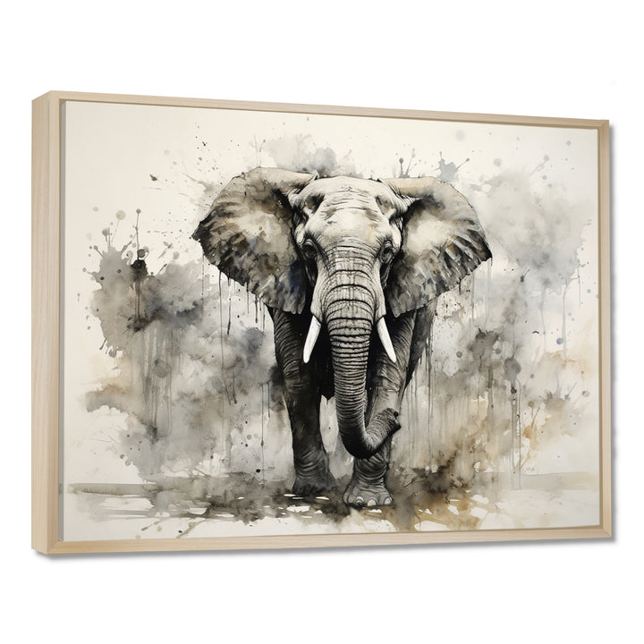 Elegant Elephant In Motion - Elephant Large Canvas Wall Art