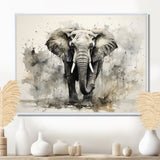 Elegant Elephant In Motion - Elephant Large Canvas Wall Art