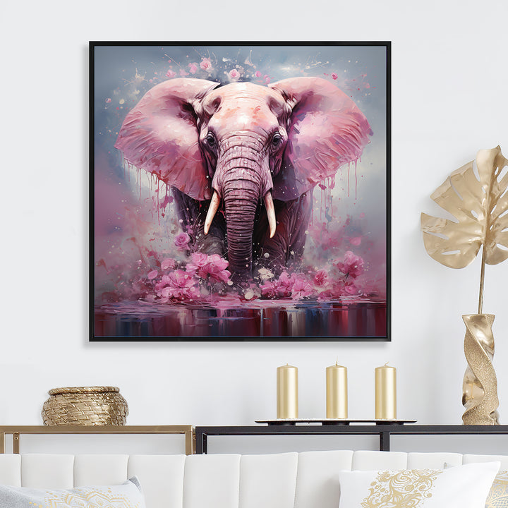 Pink Romantic Giant Elephant - Elephant Wall Decor