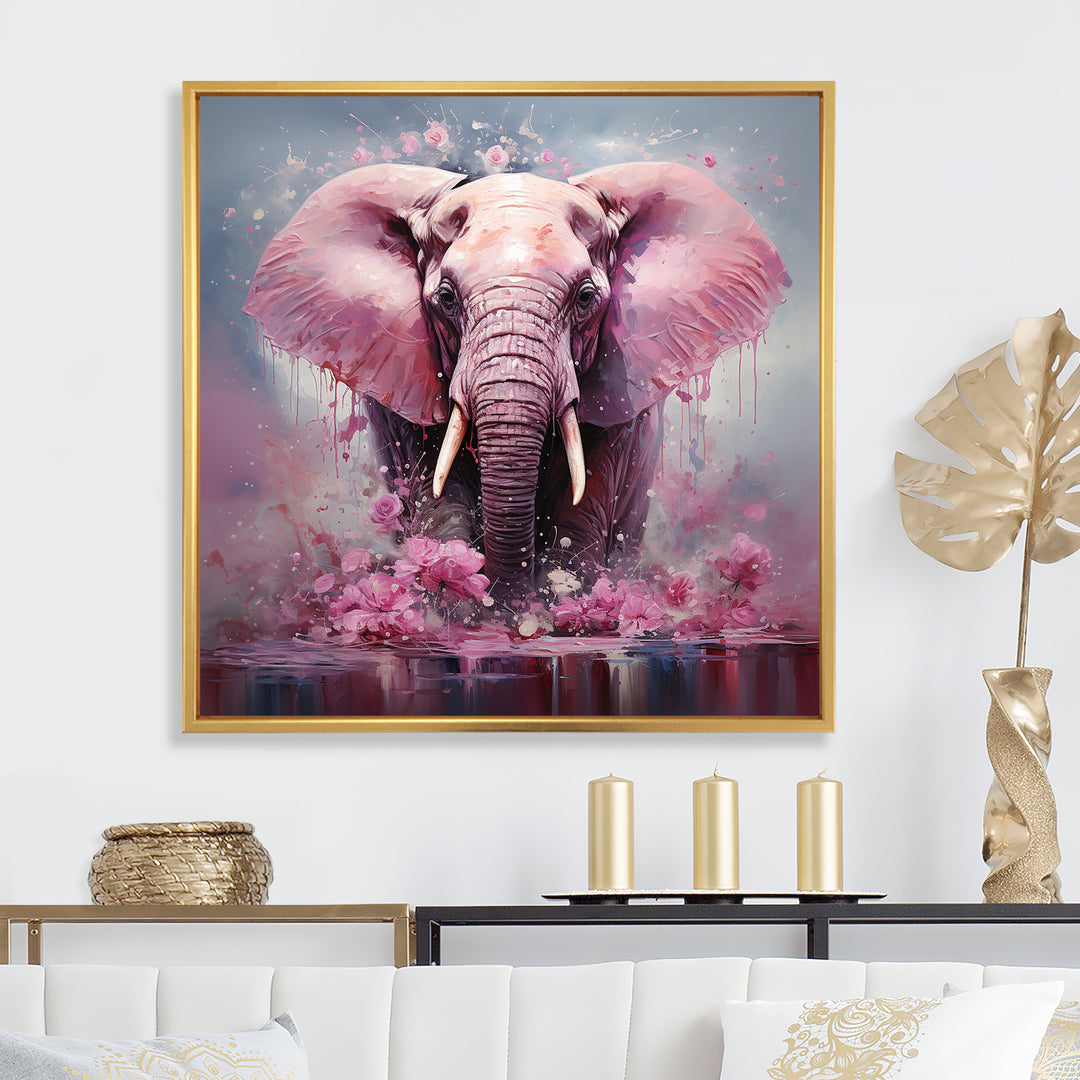 Pink Romantic Giant Elephant - Elephant Wall Decor