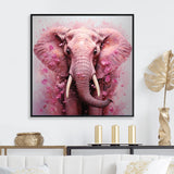 Pink Romantic Blooms Elephant - Elephant Wall Art Prints