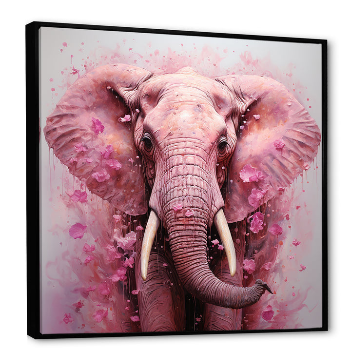 Pink Romantic Blooms Elephant - Elephant Wall Art Prints