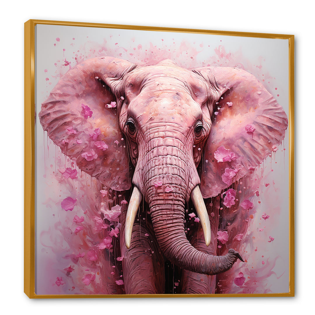 Pink Romantic Blooms Elephant - Elephant Wall Art Prints