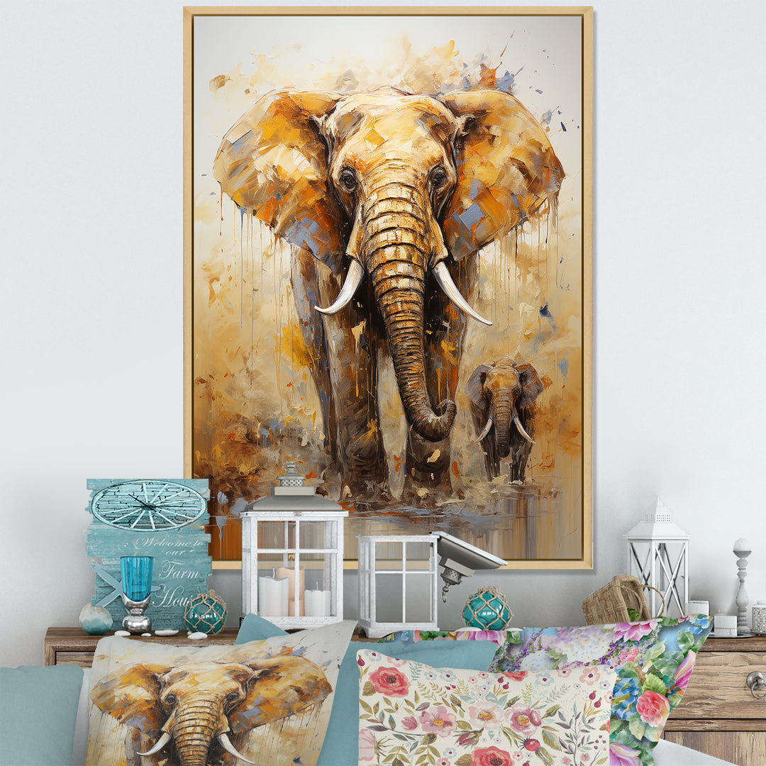 Elephant Symbolic Strength Dreams - Brown Elephant Wall Art