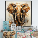 Elephant Grace In Portrait - Elephant Framed Canvas Art