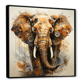 Elephant Grace In Portrait - Elephant Framed Canvas Art