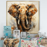 Elephant Grace In Portrait - Elephant Framed Canvas Art