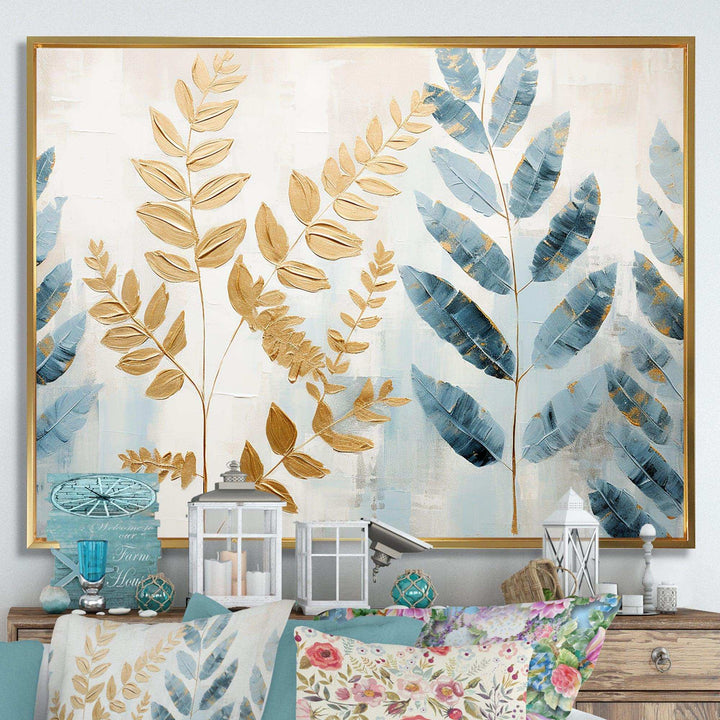 Gold Ferns Silent Getaway VI - Floral Canvas Wall Art