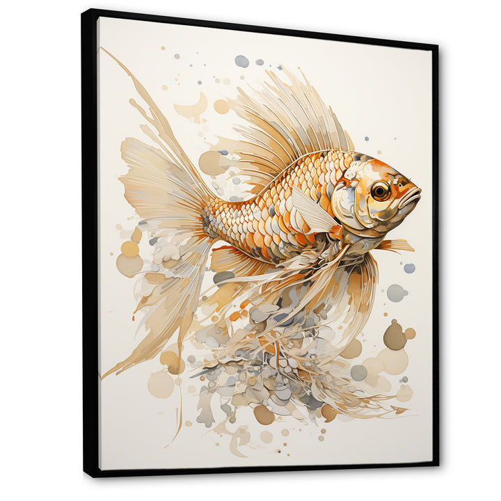 Golden Fish Elegance - Fish Canvas Wall Art
